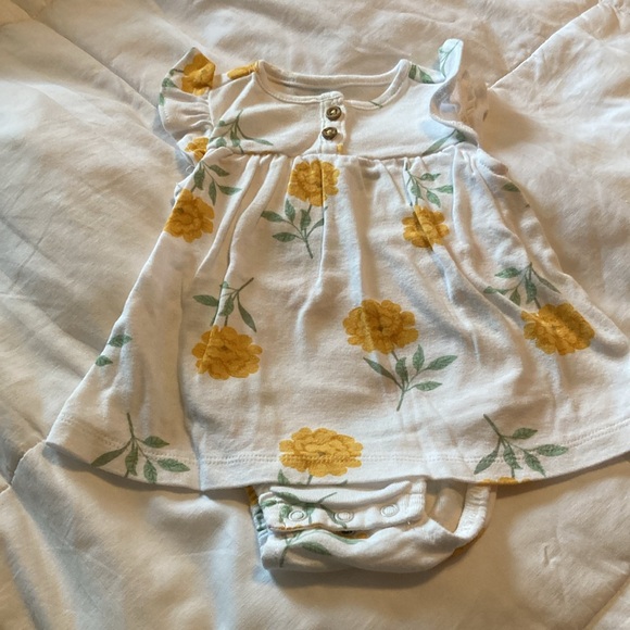 Carter's Yellow and White Dress with cardigan - Picture 2 of 4